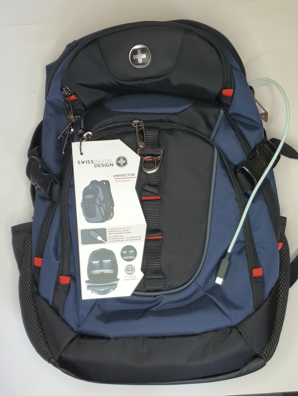 Swissdigital Design Laptop Backpack with USB Charging Port Travel Backpack NWT